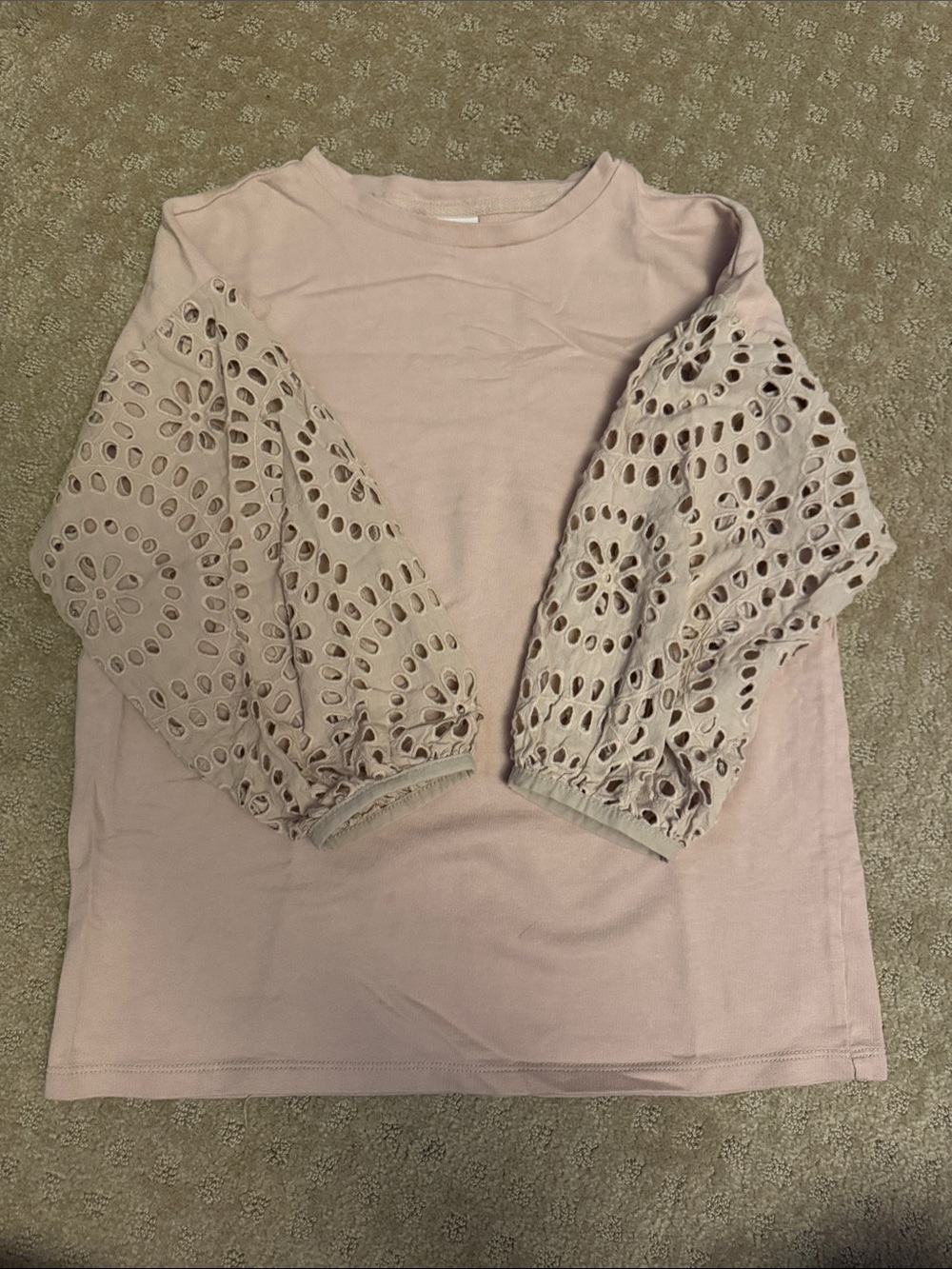 A new day Women's blush puff sleeve eyelet top